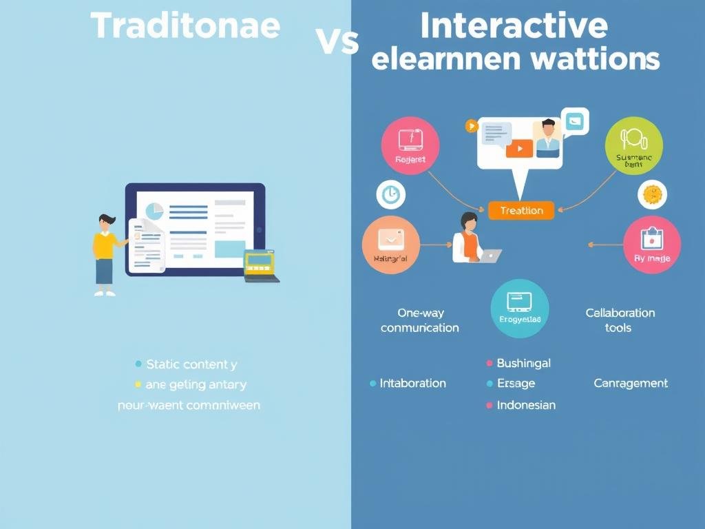Perbandingan platform e-learning tradisional vs interaktif Perbandingan platform e-learning tradisional vs interaktif