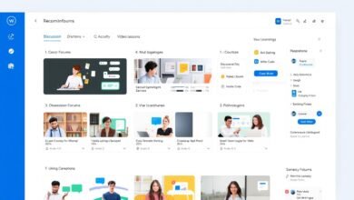 Platform e-learning interaktif dengan tampilan dashboard modern